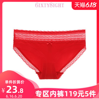 6IXTY8IGHT 68新款性感透视蕾丝边本命年内裤夏女 薄款PT05877 *12件