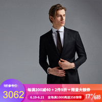 2020新款 ByCreations 柏品 VBC纯羊毛进口面料商务西服套装男西装套装套西婚礼西服 黑色 48(175/92A)