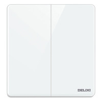 德力西(DELIXI)开关插座 CD881系列 双开二开双控开关 瓷感白玻璃大板