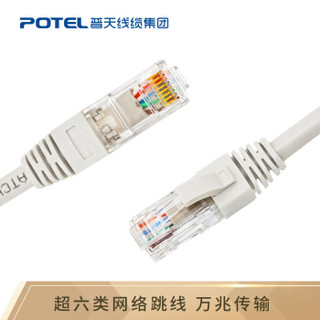普天汉飞 POTEL 原装超六类网络跳线 非屏蔽成品网线 CAT6A 工程级电脑网络跳线 灰色2米