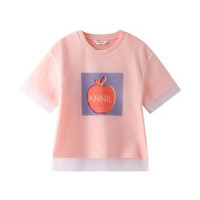 Annil 安奈儿 女童网纱拼接T恤