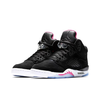 NIKE 耐克 Air Jordan 5 篮球鞋 黑粉色 38