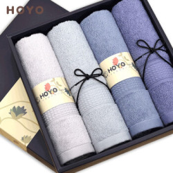 HOYO进口品牌 纯棉毛巾 纯色吸水柔软亲肤 家庭情侣款 毛巾礼盒