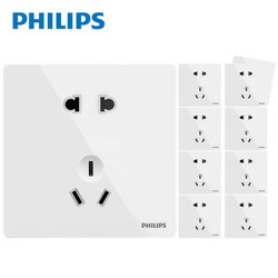 PHILIPS 飞利浦 五孔插座 昕绎白色 10只装