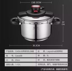 拉歌蒂尼快锅高压锅 5L *2件