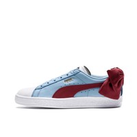 PUMA 彪马 Puma Basket Bow 运动板鞋 浅蓝/红丝带 36