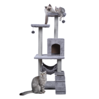 猫玩具猫抓板猫爬架大型豪华多层猫窝猫爬树自营时效售后无忧 灰色三层