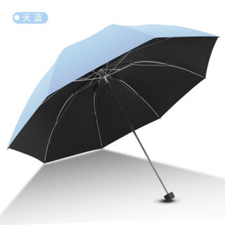 移动端：Paradise 天堂伞 三折纯色黑胶遮阳伞