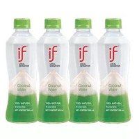 泰国进口 if100%天然椰子水 进口NFC果汁饮料 350ml*4瓶 塑膜联包 *2件