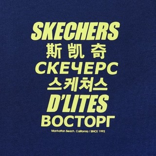 SKECHERS 斯凯奇 男款宽松短袖针织T恤 L319M063