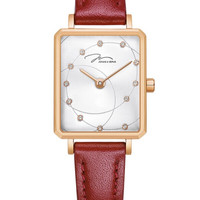 JONAS&VERUS 唯路时 女士石英手表时尚潮流方形米兰编织精钢带腕表 米兰编制带