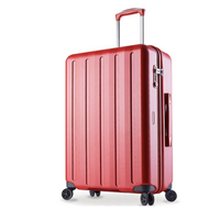  愛可樂 ECHOLAC   万向轮行李箱 防刮TSA密码锁旅行箱 20英寸红色拉杆箱 双排8轮耐磨登机箱PCT008Y