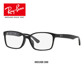 RayBan雷朋光学镜架男女款全框板材方形简约轻便近视镜框0RX5290D 2000黑色镜框 尺寸55