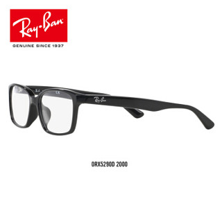 RayBan雷朋光学镜架男女款全框板材方形简约轻便近视镜框0RX5290D 2000黑色镜框 尺寸55