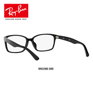 RayBan雷朋光学镜架男女款全框板材方形简约轻便近视镜框0RX5290D 2000黑色镜框 尺寸55