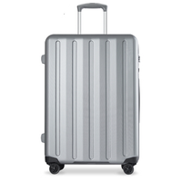 愛可樂 ECHOLAC  万向轮行李箱 防刮TSA密码锁旅行箱 24英寸银色拉杆箱 双排8轮耐磨托运箱PCT008Y