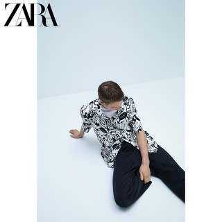 ZARA【打折】 男装 撞色印花短袖衬衣夏威夷衬衫 06917404250