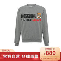 莫斯奇诺 MOSCHINO UNDERWEAR 男士灰色小熊印花图案棉质圆领长袖卫衣 1 A1701 8126 0506 XL码