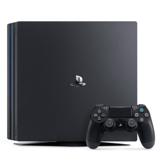 SONY 索尼 PlayStation 4 Pro+钛金蓝手柄 游戏机套装 1TB 黑色