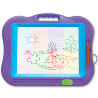 琪趣儿童磁性画板9988A紫色 宝宝涂鸦板幼儿彩色写字板超大号磁力画板小黑板1-2-3岁玩具手绘画画工具