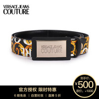 VERSACE JEANS COUTURE 范思哲 奢侈品 男士黑色皮革印花板扣皮带腰带礼盒 D8YUBF31 71171 M27 85cm