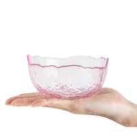 日式锤纹金边玻璃碗透明水果沙拉碗家用餐具创意北欧风网红甜品碗