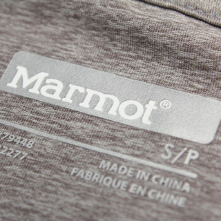 Marmot/土拨鼠20春夏运动印花吸湿排汗棉感速干短袖T恤男户外 深石南蓝8550 M 欧码偏大