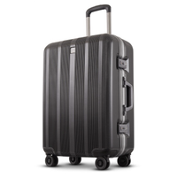 愛可樂 ECHOLAC  铝框拉杆箱 万向轮防刮旅行箱 双排8轮TSA密码锁行李箱PCT098E灰色20英寸