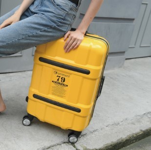 EMINENT 雅士 9C5轻便拉杆箱登机箱万向静音双排滑轮耐磨抗摔商务行李旅行箱行李箱20/25/英寸 柠檬黄 20英寸