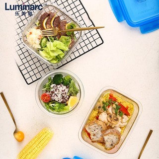 Luminarc 乐美雅 钢化玻璃饭盒3件套（420+670+760ml）