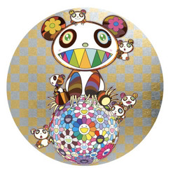村上隆 《Panda ,panda Cubs,and flowerball》画廊级别收藏品 金色版