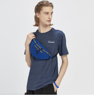 【热卖】骆驼运动男式T恤春夏新款男装透气修身休闲短袖T恤男 XL 岩石蓝-1