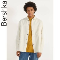 Bershka男士 2020春装新款白色棉质长袖衬衫外套男 00896388712