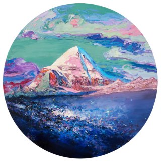 冈仁波齐侏罗纪李新建布面油画1000x1000cm