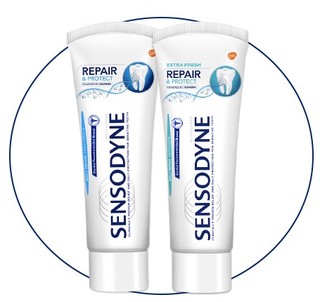 SENSODYNE 舒适达 Sensodyne专业修复抗敏感牙膏套装 2支装(原味100g+薄荷香型100g)