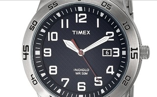 TIMEX 天美时 TW2P61500 男士石英手表 42mm 蓝盘 银色不锈钢表带 圆形