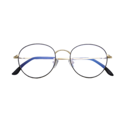 HAN HD9023 金属圆框 光学眼镜架+1.60防蓝光变灰镜片