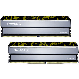 G.SKILL 芝奇 16GB(8G×2)套装 DDR4 3600频率 台式机内存条 Sniper X 狙击者(迷彩黄)