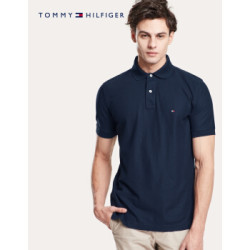 TOMMY HILFIGER男装2020春季纯棉刺绣翻领短袖POLO衫 MW0MW10766 藏青色CUN S *3件