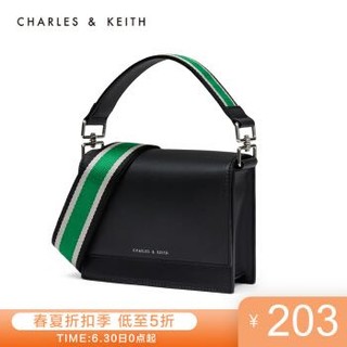 CHARLES＆KEITH2020春季新品CK2-80671122女士休闲拼色宽肩带手提单肩包女