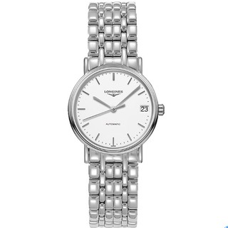 LONGINES 浪琴 经典系列 时尚系列 L43224126 女士机械手表 30mm 白盘 银色精钢表带 圆形