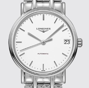 LONGINES 浪琴 经典系列 时尚系列 L43224126 女士机械手表 30mm 白盘 银色精钢表带 圆形