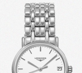 LONGINES 浪琴 经典系列 时尚系列 L43224126 女士机械手表 30mm 白盘 银色精钢表带 圆形