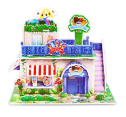 JIMITU 吉米兔 3d立体拼图纸质diy圣诞模型儿童房屋汽车飞机玩具 乡间小屋 一个装