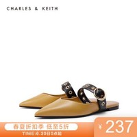 CHARLES＆KEITH2020春夏新品CK1-70580134女士休闲尖头平跟穆勒鞋拖鞋