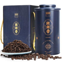 宫明茶叶 碎银子普洱茶熟茶特级 茶化石 大分量一斤装糯香普洱易武古树老茶头 糯米熟普洱散茶500g *3件