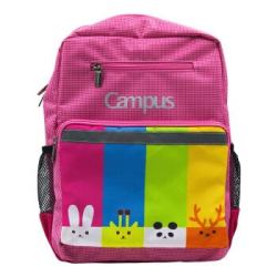 日本国誉(KOKUYO)学生用Campus Kids小学生大容量减负双肩包书包360*290*165mm 动物 粉色WSG-SBK01P+凑单品