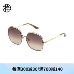 木九十2020年新款太阳镜 无边框多边异形大框 时尚男女墨镜 MJ102SF532 GDC3 光浅金 *2件