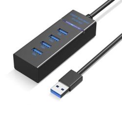 飞遁(LESAILES)扩展坞转换器 USB转3.0HUB USB*4 数据线转接头苹果电脑分线器 可充电