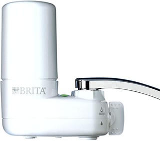 Brita 碧然德 自来水过滤器系统，带过滤器更换提醒功能的水龙头过滤系统，减少铅含量，不含BPA，仅适合标准水龙头-基本款，白色